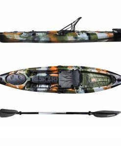 Elkton Outdoors Auklet 12 Foot Single Person Sit On Top Fishing Kayak With SmartTracker Rudder And Aluminum Framed Seat SPORTING GOODS