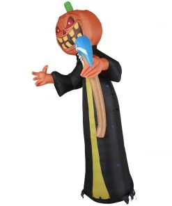Holidayana 10 Ft Pumpkin Head Reaper With Scythe Halloween Inflatable HOME GOODS