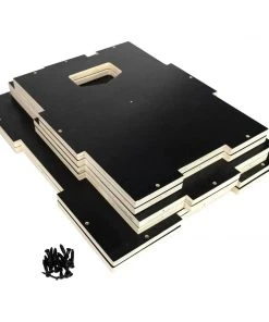 Ultra Fitness Gear 3 In 1 Anti-Slip Wood Plyo Box For Jump, Crossfit, Plyometrics. Sizes: 30/24/20, 24/20/16, 20/18/16, Or 16/14/12