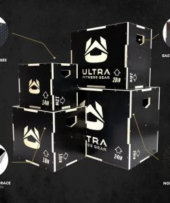 Ultra Fitness Gear 3 In 1 Anti-Slip Wood Plyo Box For Jump, Crossfit, Plyometrics. Sizes: 30/24/20, 24/20/16, 20/18/16, Or 16/14/12