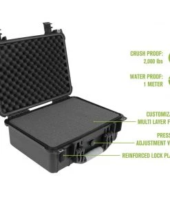 Elkton Outdoors HARD 4 PISTOL GUN CASE WITH LOCKING HOLES & AUTO PRESSURE ADJUSTMENT