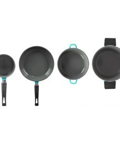 Zelancio 7 Piece Cast Aluminum Ceramic Coated Nonstick Cookware Set, Induction Base