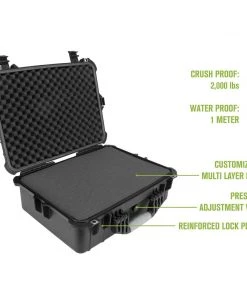 Elkton Outdoors SPORTING GOODS Hard 5 Pistol Gun Case With Locking Holes & Auto Pressure Adjustment