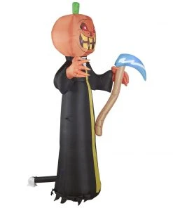 Holidayana 10 Ft Pumpkin Head Reaper With Scythe Halloween Inflatable HOME GOODS