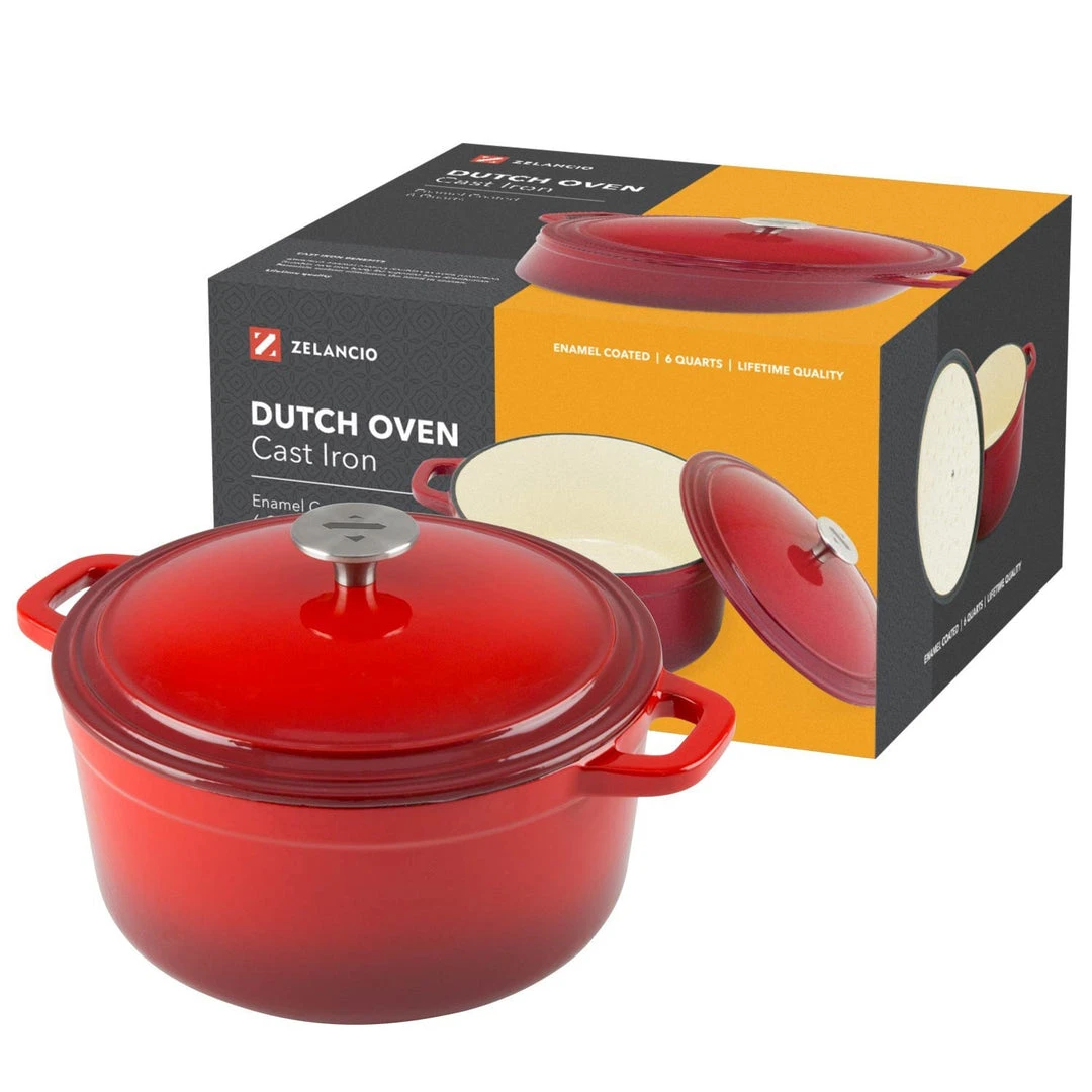 Zelancio 3 Quart Enameled Cast Iron Dutch Oven With Lid 14 Zelancio 3 Quart Enameled Cast Iron Dutch Oven With Lid