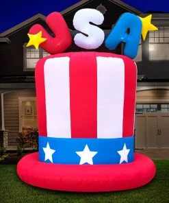 Holidayana 6ft Tall Fourth Of July USA Hat Yard Inflatable