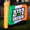 Holidayana 6ft Tall Saint Patrick's Day "Kiss Me I'm Irish" Flag Lawn Inflatable, Bright Lights, Built-in Fan, And Included Stakes And Ropes Holiday Decorations