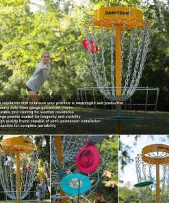 SPORTING GOODS Driftsun Typhoon Heavy Duty Disc Golf Basket, Portable Practice Target