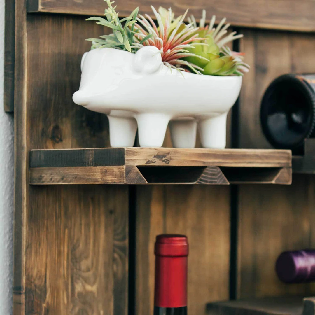 Atterstone Chalkboard Wine Rack Shelf With Stemware Slots: Holds 8 Glasses 12 Atterstone Chalkboard Wine Rack Shelf With Stemware Slots: Holds 8 Glasses