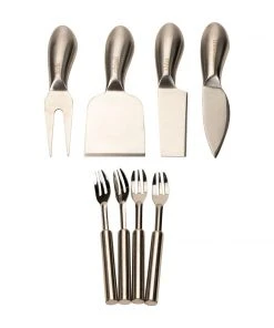 Zelancio Slate Cheese Board, 12 Piece Charcuterie Set Includes 4 Stainless Steel Cheese Knives, Bigger Acacia Serving Tray With Slate Board, And Wood Tool Holder