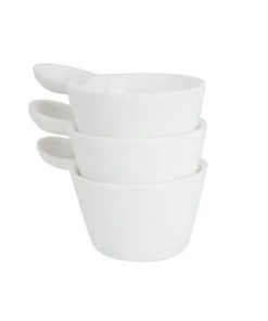 Zelancio Ramekin Dishes Set Of 3 Porcelain Ramekins In White With Handles, Ramekin Cups, Ramekin Bowls Are Perfect For Creme Brulee, Flan, Chicken Pot Pie, And French Onion Soup Microwave Safe HOME GOODS