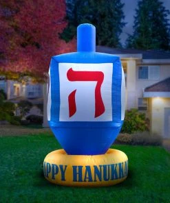 Holidayana Inflatable Dreidel Hanukkah Decoration With Built-In Fan And LED Lights