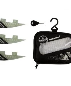 Driftsun 50/50 Replacement Stinger Fins, 1 Inch Honeycomb Skim Style Wakesurf Fins, FCS Box System