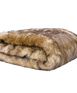 Moonstone Faux Wolf Fur Blanket With Button Straps And Storage Pocket, 54 Inches X 64 Inches HOME GOODS 21 Moonstone Faux Wolf Fur Blanket With Button Straps And Storage Pocket, 54 Inches X 64 Inches HOME GOODS