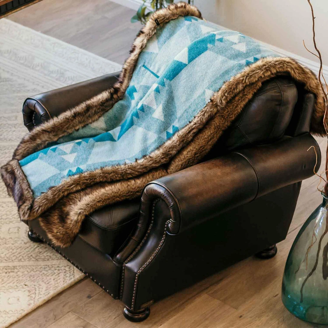 Moonstone Faux Wolf Fur Blanket With Button Straps And Storage Pocket, 54 Inches X 64 Inches HOME GOODS 6 Moonstone Faux Wolf Fur Blanket With Button Straps And Storage Pocket, 54 Inches X 64 Inches HOME GOODS