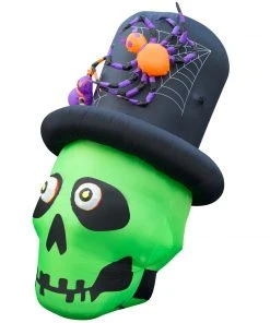Holidayana 6 Ft Inflatable Halloween Top Hat Skull Yard Decoration Lawn Inflatables 11 Holidayana 6 Ft Inflatable Halloween Top Hat Skull Yard Decoration Lawn Inflatables