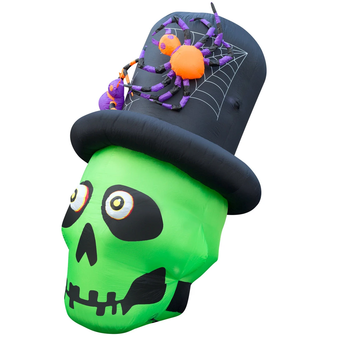 Holidayana 6 Ft Inflatable Halloween Top Hat Skull Yard Decoration Lawn Inflatables 5 Holidayana 6 Ft Inflatable Halloween Top Hat Skull Yard Decoration Lawn Inflatables