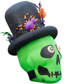 Holidayana 6 Ft Inflatable Halloween Top Hat Skull Yard Decoration Lawn Inflatables 12 Holidayana 6 Ft Inflatable Halloween Top Hat Skull Yard Decoration Lawn Inflatables