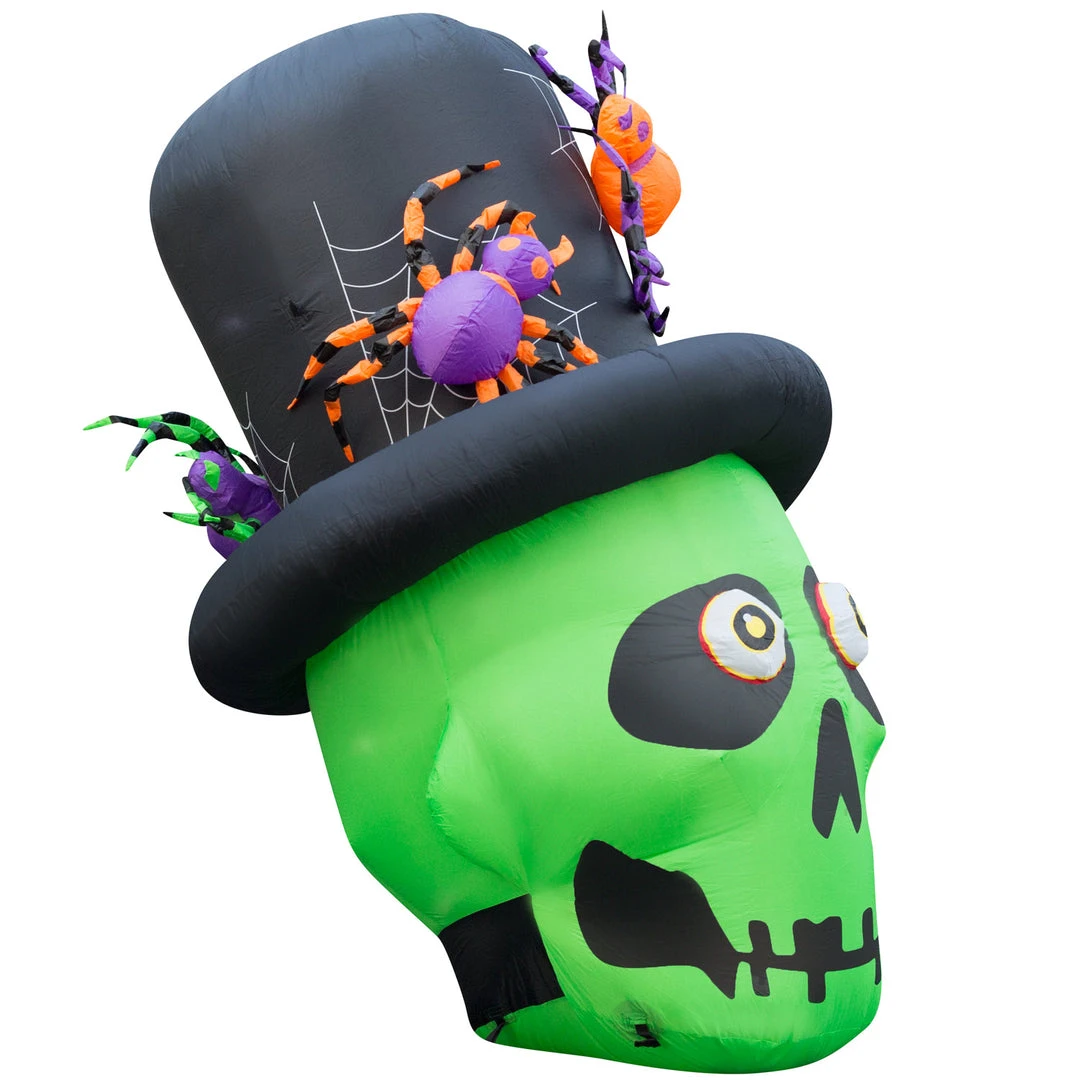 Holidayana 6 Ft Inflatable Halloween Top Hat Skull Yard Decoration Lawn Inflatables 6 Holidayana 6 Ft Inflatable Halloween Top Hat Skull Yard Decoration Lawn Inflatables
