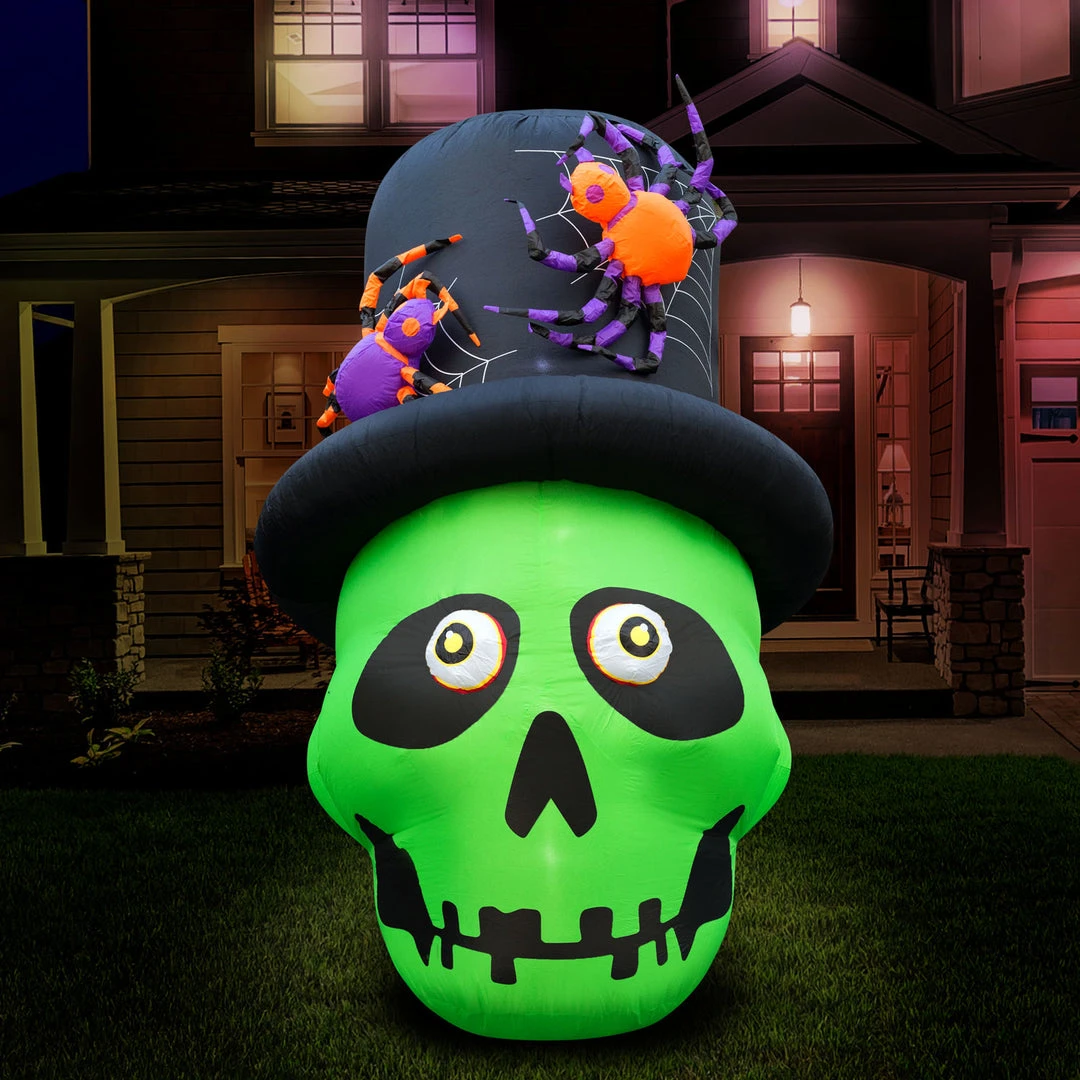 Holidayana 6 Ft Inflatable Halloween Top Hat Skull Yard Decoration Lawn Inflatables 3 Holidayana 6 Ft Inflatable Halloween Top Hat Skull Yard Decoration Lawn Inflatables