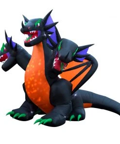 Holidayana 10 Ft Inflatable Halloween 3-Headed Dragon Yard Decoration 10 Holidayana 10 Ft Inflatable Halloween 3-Headed Dragon Yard Decoration