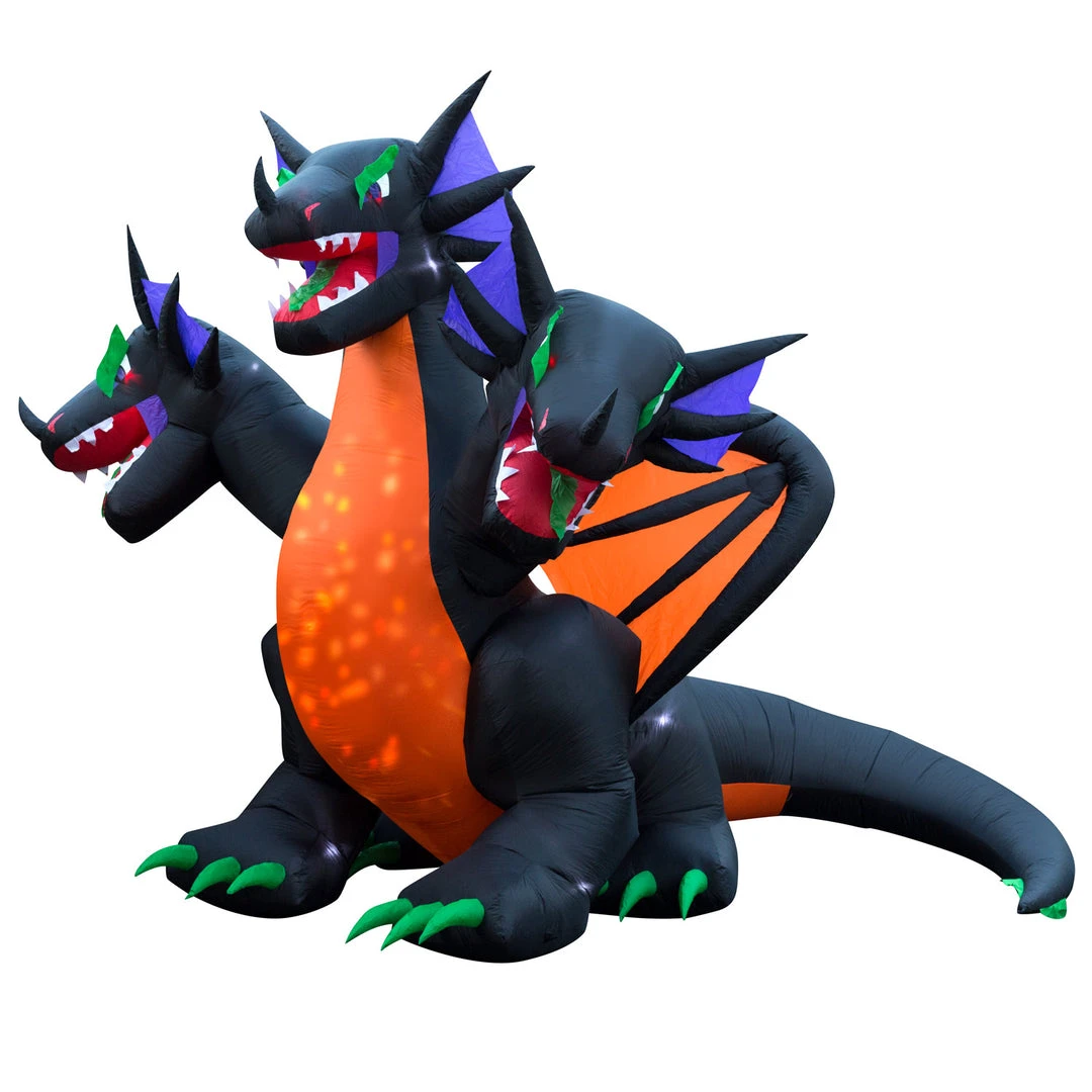 Holidayana 10 Ft Inflatable Halloween 3-Headed Dragon Yard Decoration 5 Holidayana 10 Ft Inflatable Halloween 3-Headed Dragon Yard Decoration