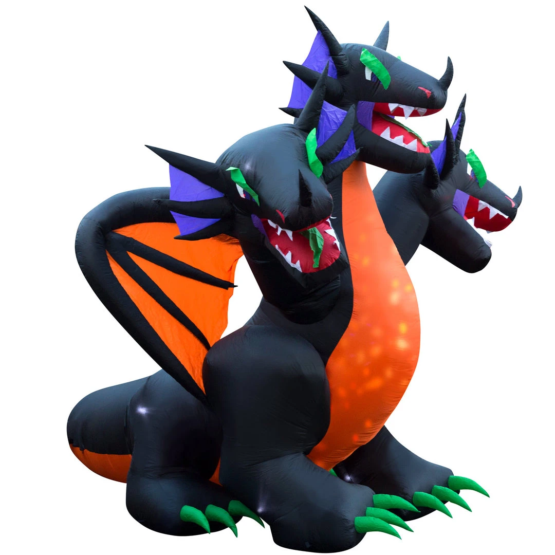 Holidayana 10 Ft Inflatable Halloween 3-Headed Dragon Yard Decoration 6 Holidayana 10 Ft Inflatable Halloween 3-Headed Dragon Yard Decoration