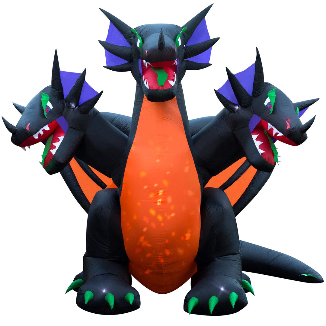 Holidayana 10 Ft Inflatable Halloween 3-Headed Dragon Yard Decoration 4 Holidayana 10 Ft Inflatable Halloween 3-Headed Dragon Yard Decoration