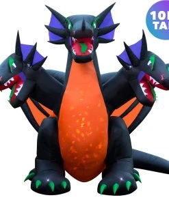 Holidayana 10 Ft Inflatable Halloween 3-Headed Dragon Yard Decoration 13 Holidayana 10 Ft Inflatable Halloween 3-Headed Dragon Yard Decoration