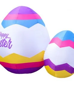 Holidayana 6ft Tall Easter Eggs Lawn Inflatable, Bright Lights, Built-in Fan, And Included Stakes And Ropes 15 Holidayana 6ft Tall Easter Eggs Lawn Inflatable, Bright Lights, Built-in Fan, And Included Stakes And Ropes