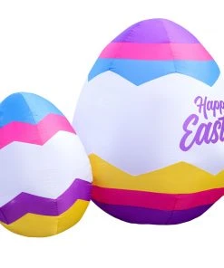 Holidayana 6ft Tall Easter Eggs Lawn Inflatable, Bright Lights, Built-in Fan, And Included Stakes And Ropes 16 Holidayana 6ft Tall Easter Eggs Lawn Inflatable, Bright Lights, Built-in Fan, And Included Stakes And Ropes