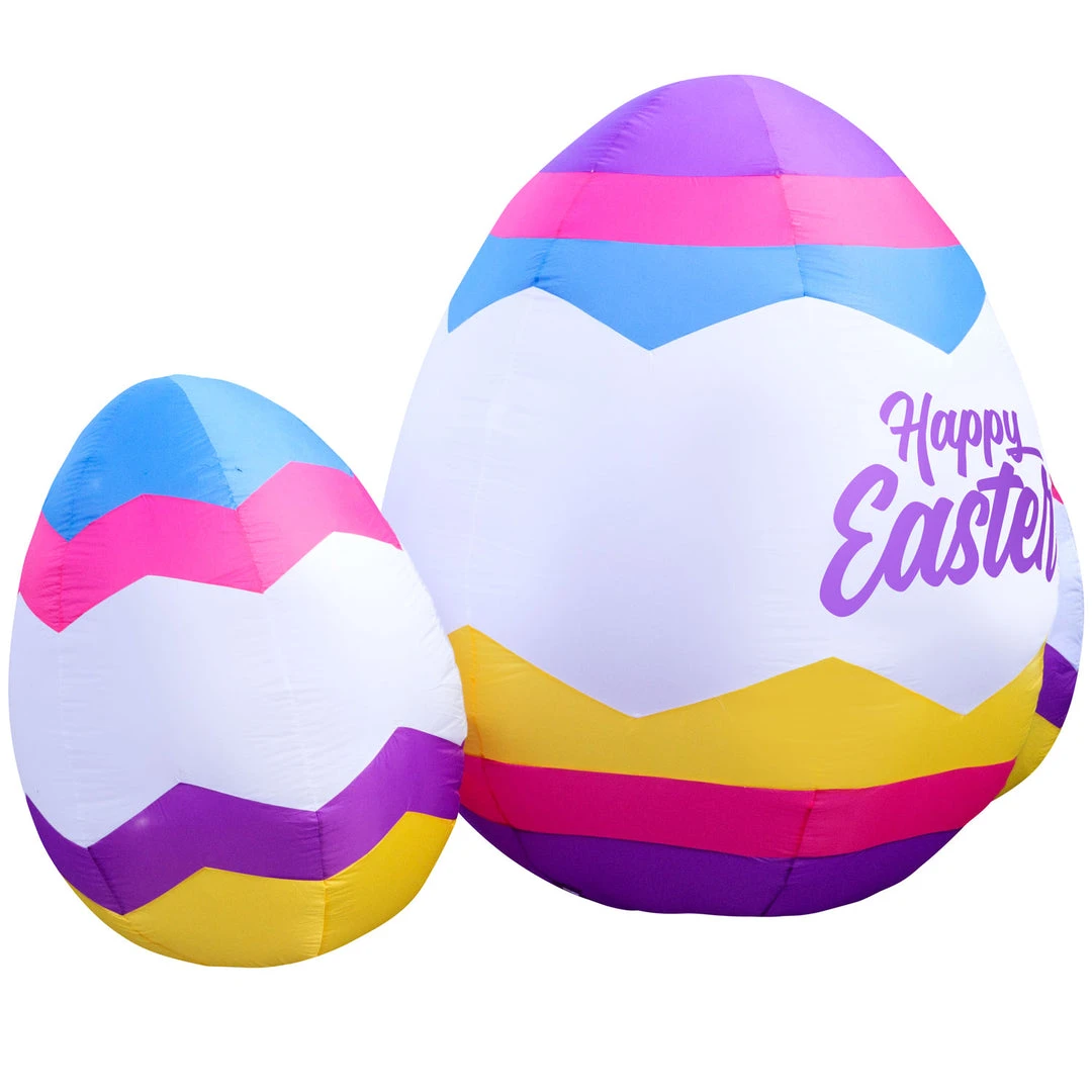 Holidayana 6ft Tall Easter Eggs Lawn Inflatable, Bright Lights, Built-in Fan, And Included Stakes And Ropes 9 Holidayana 6ft Tall Easter Eggs Lawn Inflatable, Bright Lights, Built-in Fan, And Included Stakes And Ropes
