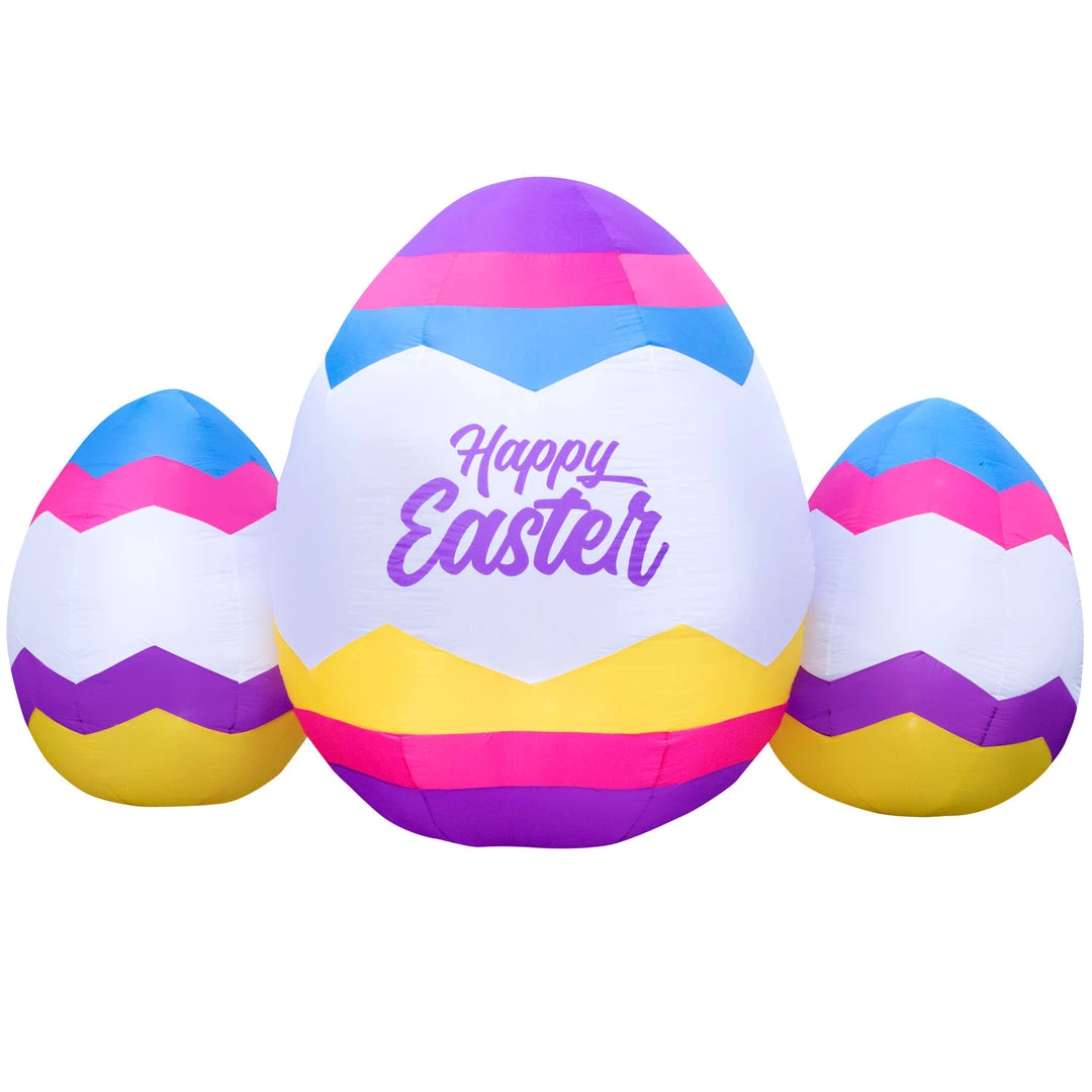 Holidayana 6ft Tall Easter Eggs Lawn Inflatable, Bright Lights, Built-in Fan, And Included Stakes And Ropes 7 Holidayana 6ft Tall Easter Eggs Lawn Inflatable, Bright Lights, Built-in Fan, And Included Stakes And Ropes