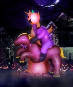 Holidayana HOME GOODS 8 Ft Headless Horseman With Jack O' Lantern Head Halloween Inflatable