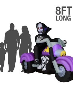 Holidayana HOME GOODS 8 Ft Long Reaper On Trike Chopper Halloween Inflatable