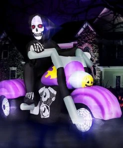 Holidayana HOME GOODS 8 Ft Long Reaper On Trike Chopper Halloween Inflatable