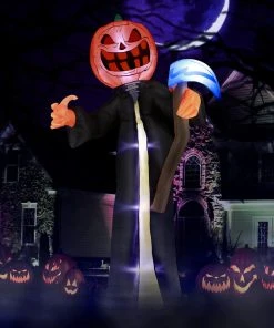 Holidayana 10 Ft Pumpkin Head Reaper With Scythe Halloween Inflatable HOME GOODS