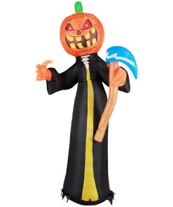 Holidayana 10 Ft Pumpkin Head Reaper With Scythe Halloween Inflatable HOME GOODS