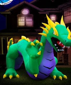 Holidayana 15 Ft Inflatable Halloween Serpent Dragon Yard Decoration Lawn Inflatables