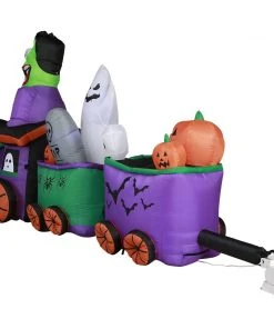 Holidayana HOME GOODS 10 Ft Long Runaway Graveyard Train Halloween Inflatable