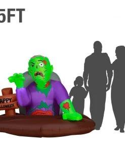 Holidayana 5 Ft Resurrected Graveyard Zombie Halloween Inflatable HOME GOODS