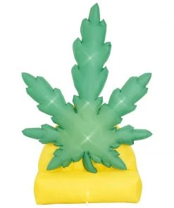 Holidayana HOME GOODS 6 Ft Giant Pot Leaf Inflatable Yard Decoration With Built-in Bulbs, Tie-Downs, And Powerful Fan