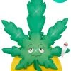 Holidayana 6 Ft Giant Weed Inflatable Yard Decoration With Built-in Bulbs, Tie-Downs, And Fan