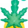 Holidayana HOME GOODS 6 Ft Giant Pot Leaf Inflatable Yard Decoration With Built-in Bulbs, Tie-Downs, And Powerful Fan