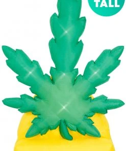 Holidayana HOME GOODS 6 Ft Giant Pot Leaf Inflatable Yard Decoration With Built-in Bulbs, Tie-Downs, And Powerful Fan