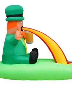 Holidayana Holiday Decorations 6ft Tall Saint Patrick's Day Puking Leprechaun Lawn Inflatable, Bright Lights, Built-in Fan, And Included Stakes And Ropes