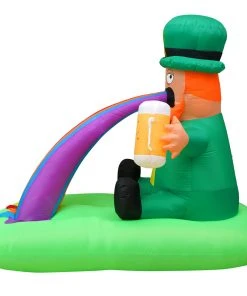 Holidayana Holiday Decorations 6ft Tall Saint Patrick's Day Puking Leprechaun Lawn Inflatable, Bright Lights, Built-in Fan, And Included Stakes And Ropes