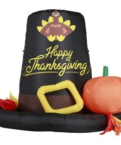 Holidayana Inflatable Pilgrim Hat Thanksgiving Decoration With Built-In Fan And LED Lights HOME GOODS