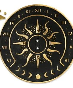 Marketfleet Inc. Sunward 8.5” Diameter Garden Sundial With Polished Brass Highlights Patio & Outdoors