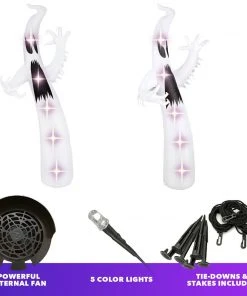 Holidayana 9 Ft Ghost With Multi-Colored Lights Halloween Inflatable HOME GOODS